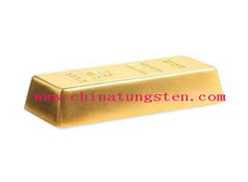 Imagem de barra de banhado a ouro de tungstênio