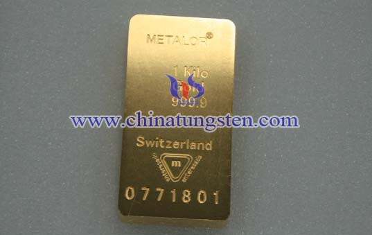 Tungsten Gold Plated Bar Picture